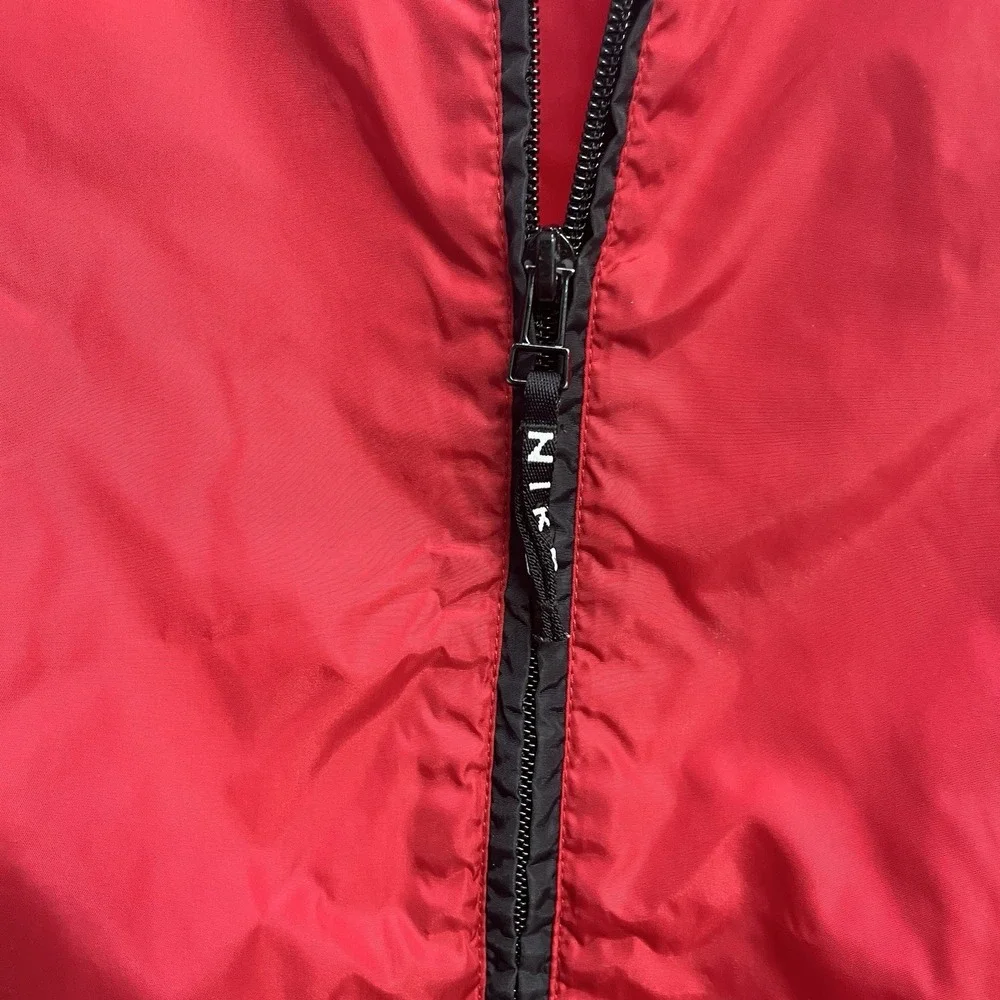 Vtg Nike Men's Red Windbreaker Running Jacket XL 90's Embroidered Swoosh Retro